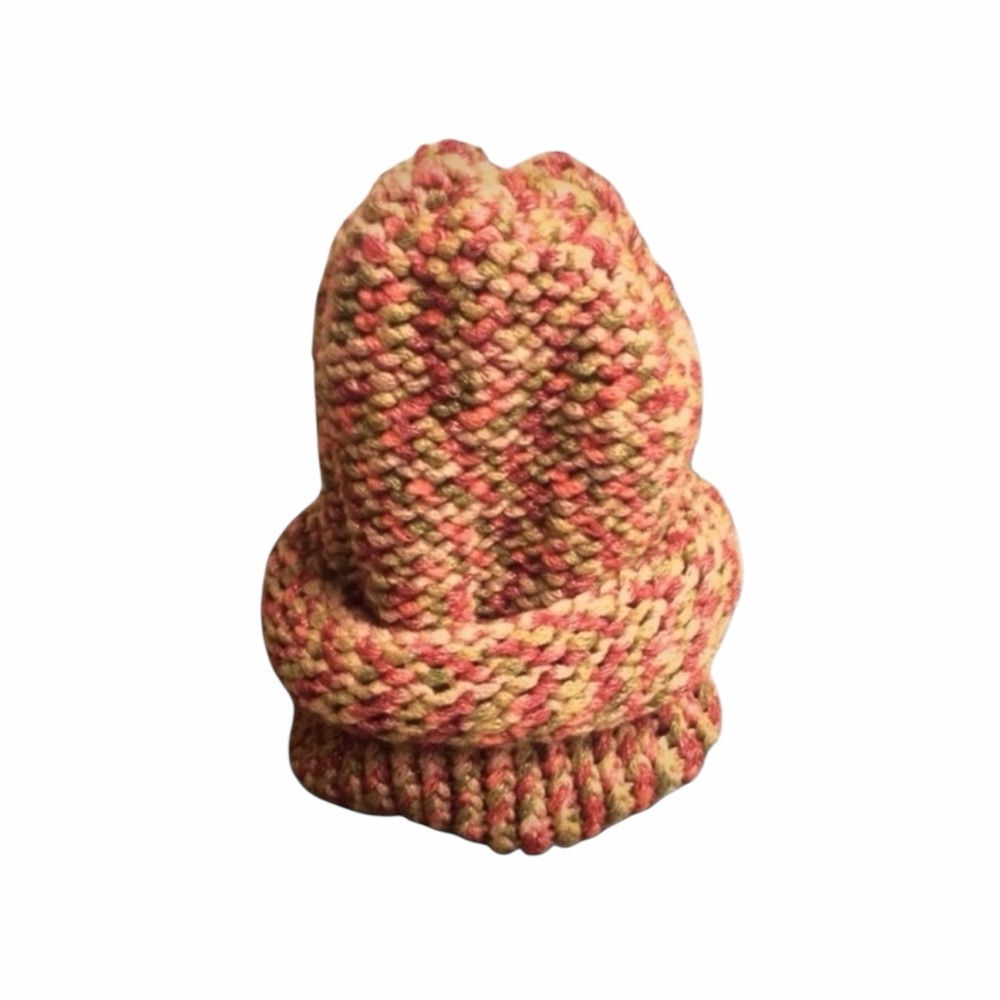 Bulky Extra Long Multi Colored Knit Hat